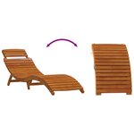 Chaises longues vidaXL avec coussins 2 Pièces Taupe en bois massif d'acacia