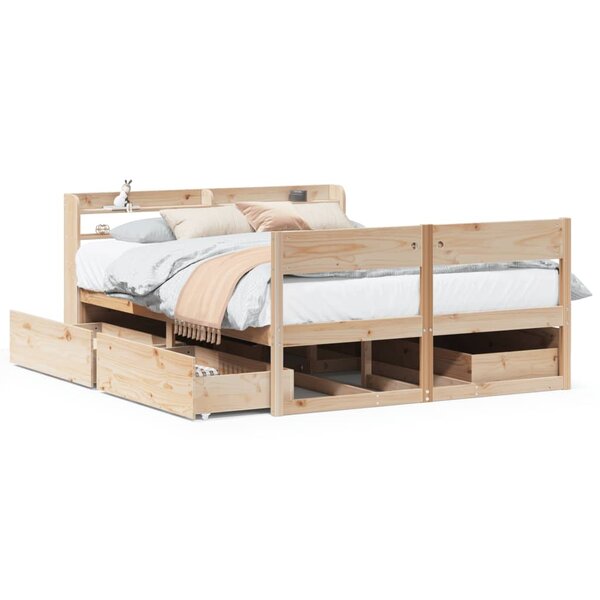 vidaXL Cadre de lit sans matelas 140x190 cm bois de pin massif