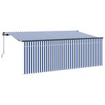 vidaXL Auvent Rétractable Bleu et Blanc 400 x 200 cm