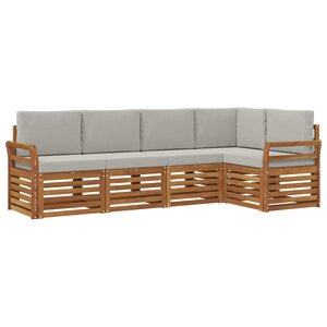 vidaXL Ensemble de canapé d'angle 5 Pièces Gris Naturel et Clair