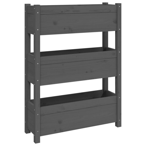 vidaXL Jardinière Gris 77x25x104 5 cm Bois massif de pin