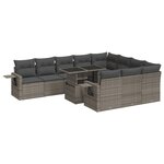 vidaXL Salon de jardin 11 Pièces avec coussins gris résine tressée
