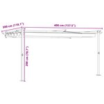 vidaXL Gazebo mural Taupe 3 x 4 m Acier