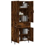 vidaXL Buffet haut Chêne fumé 69 5x34x180 cm Bois d'ingénierie