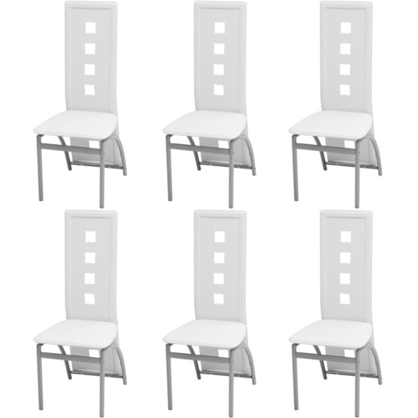 vidaXL Chaises à manger lot de 6 blanc similicuir