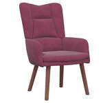 Fauteuil relaxant vidaXL en velours rouge vin