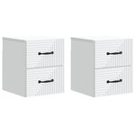 vidaXL Cabinet de chevet mural 2 pc Blanc 34 5 x 33 x 40 cm