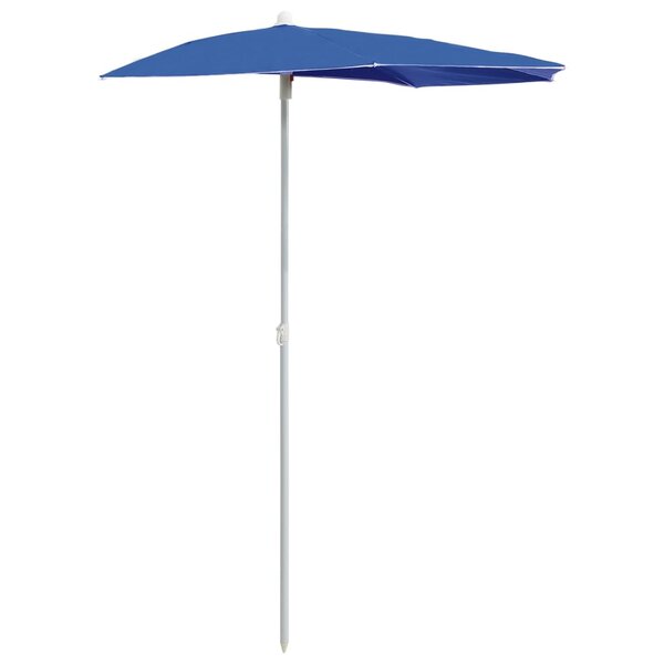 vidaXL Demi-parasol de jardin avec mât 180x90 cm Bleu azuré
