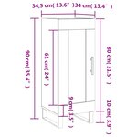 vidaXL Buffet Gris béton 34 5x34x90 cm Bois d'ingénierie