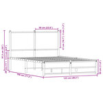 vidaXL Cadre de lit en métal avec tête de lit chêne marron 120x190 cm