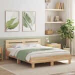 vidaXL Cadre de lit avec LED sans matelas chêne sonoma 140x200 cm