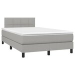 vidaXL Sommier à lattes de lit matelas LED gris clair 120x190 cm tissu