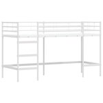 vidaXL Cadre de Lit Mezzanine pour Enfants avec Rideaux Blanc et Bleu