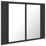 vidaXL Armoire de salle de bain à miroir LED Gris 60x12x45 Acrylique