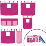 vidaXL Lit mezzanine enfants avec rideaux sans matelas rose 80x200cm