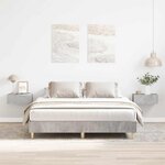 vidaXL Cadre de lit sans matelas gris béton 150x200 cm bois ingénierie