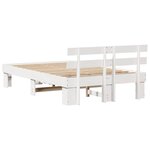 vidaXL Cadre de lit Blanc 140 x 190 cm Bois de pin massif