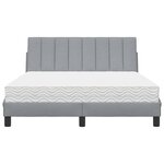 vidaXL Lit avec matelas Hanko gris clair 140x190 cm tissu