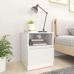 vidaXL Tables de chevet 2 Pièces blanc 40x40x50 cm bois d'ingénierie
