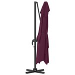 vidaXL Parasol déporté Rouge Bordeaux Polyester  Acier Grand