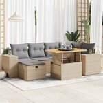 vidaXL Salon de jardin avec coussins 8 Pièces beige résine tressée acacia