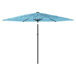 vidaXL Parasol de jardin avec mât en acier bleu 288x288x225 cm