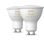 Philips hue blanc ambiance ampoules led connectées gu10 compatible bluetooth - pack de 2