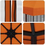 vidaXL Abri de jardin avec parois 3 x 3 m Orange Polyester et Acier