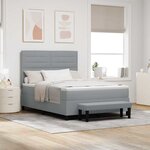 vidaXL Lit à ressorts avec matelas Gris clair 160 x 200 cm tissu