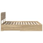 vidaXL Cadre de lit Chêne Sonoma 140 x 190 cm Bois d'ingénierie