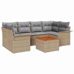 vidaXL Ensemble de canapé de jardin 7 Pièces Beige et Gris clair