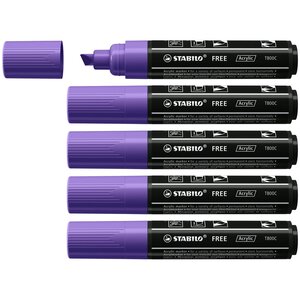 Marqueur pointe large FREE acrylic T800C violet x 5 STABILO