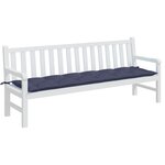 vidaXL Coussin de banc de jardin bleu marine 200x50x7 cm tissu oxford