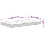 vidaXL Matelas en mousse pour Kids Moyennement doux 80 x 160 cm Blanc