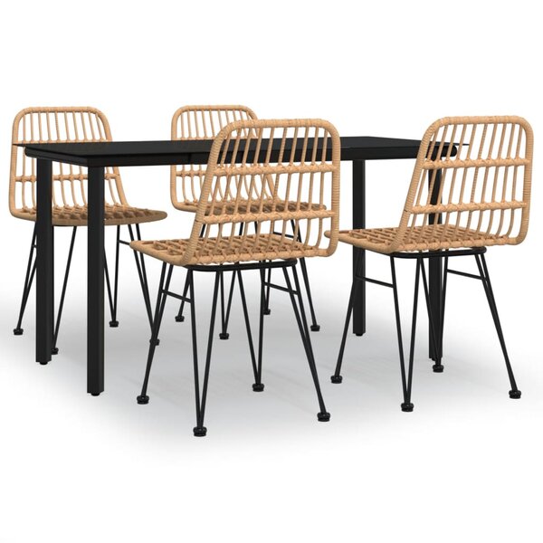 vidaXL Ensemble à manger de jardin 5Pièces Résine tressée