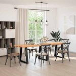vidaXL Table à manger avec bord naturel 280x80x74 cm bois massif chêne