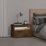vidaXL Table de chevet avec lumières LED Chêne fumé 60x35x40 cm