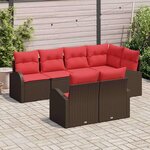 vidaXL Ensemble de canapé de jardin Marron polyrotin