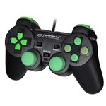 Esperanza EGG107G Manette de jeu pour PC  PlayStation 3 analogique/numérique USB 2.0 noir/vert