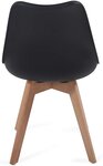 Lot de 4 chaises de salle à manger scandinaves assise rembourré pieds en bois hêtre rétro chaise pour salon chambre cuisine bureau noir 01_0000722