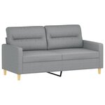 vidaXL Canapé 2 places avec oreillers gris clair 140 cm tissu