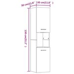 vidaXL Armoire de bain Chêne fumé 30x30x130 cm Bois d'ingénierie