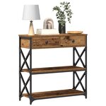 vidaXL Table Console avec tiroir Bois ancien 75 x 28 x 75 cm