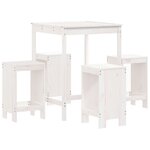 vidaXL Ensemble de bar de jardin 5 Pièces blanc bois massif de pin