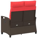 vidaXL Banc de jardin avec oreiller Marron et rouge 105 x 60 x 112 cm