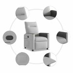 vidaXL Fauteuil inclinable gris nuage tissu