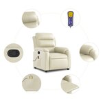 vidaXL Fauteuil de massage inclinable crème similicuir
