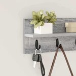 vidaXL Porte-manteau mural avec étagère Sonoma gris 40 x 10.5 x 18 cm
