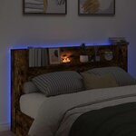 vidaXL Cabinet de Tête de Lit avec LED Chêne Fumé Bois d'ingénierie