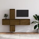 vidaXL Meubles TV 5 Pièces Marron miel Bois massif de pin
